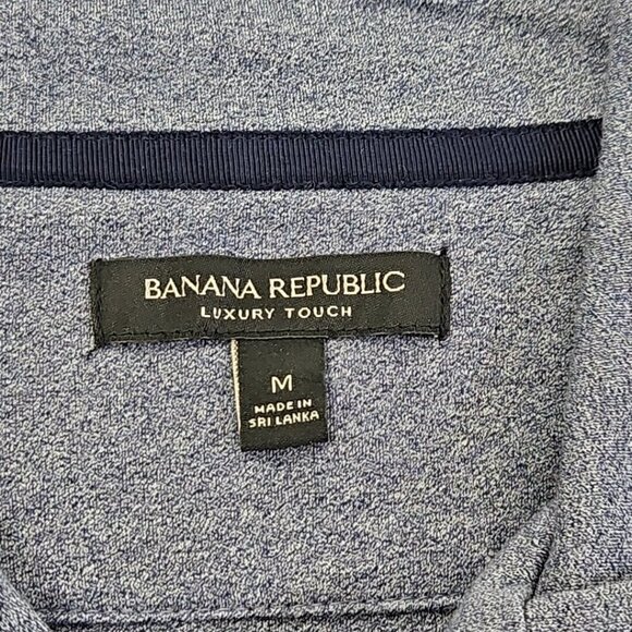 Banana Republic Men's Luxury Touch Long Sleeve Polo Sz M Silver Gray RT $90 EUC - Picture 5 of 15